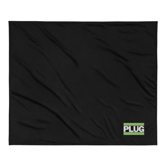 PLUG | Premium Sherpa Blanket | Green Embroidered