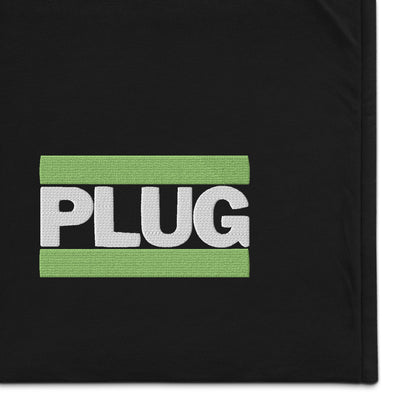 PLUG | Premium Sherpa Blanket | Green Embroidered