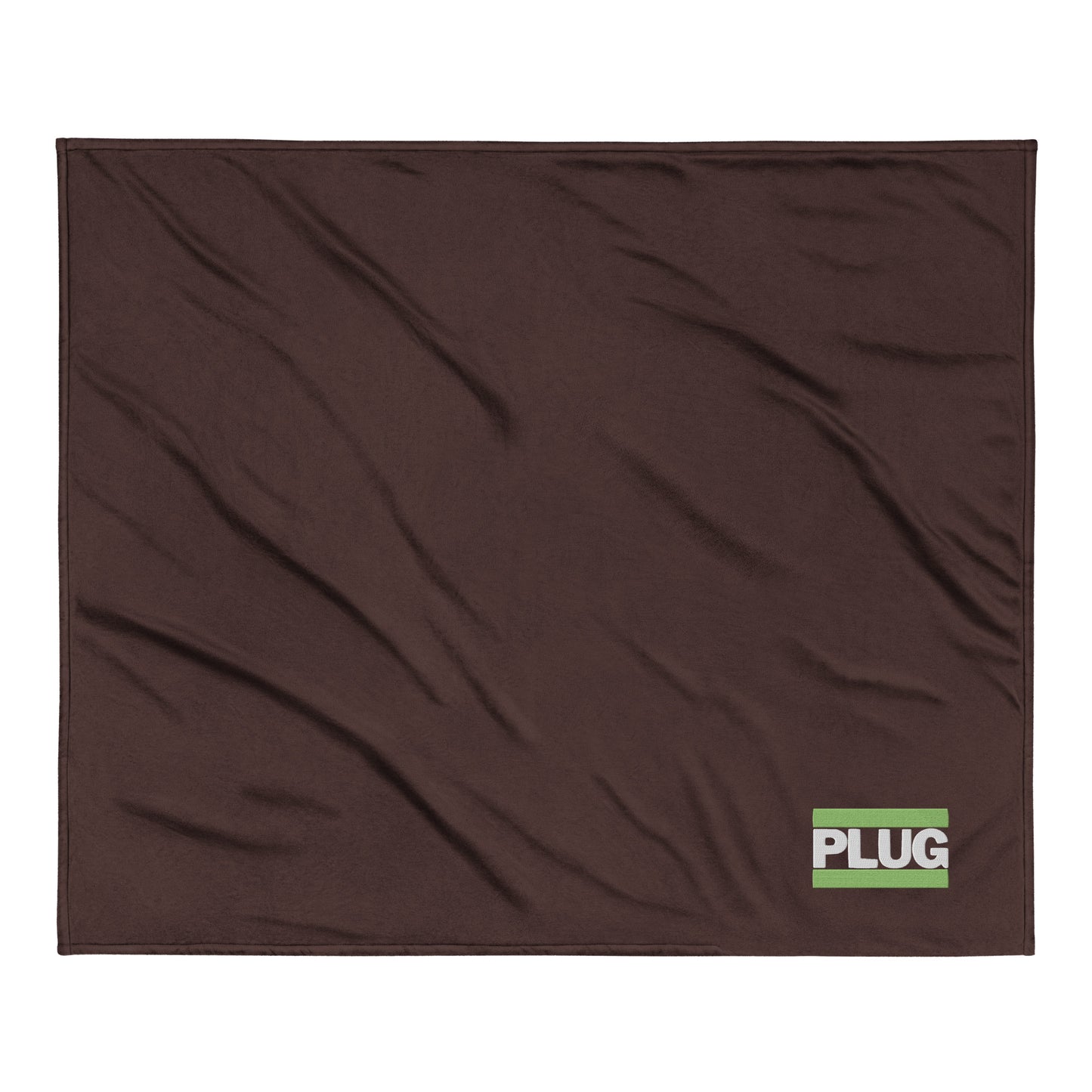 PLUG | Premium Sherpa Blanket | Green Embroidered