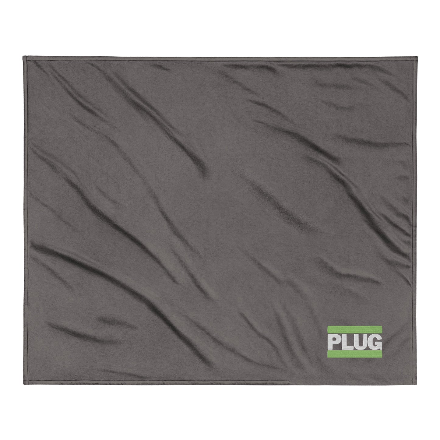 PLUG | Premium Sherpa Blanket | Green Embroidered