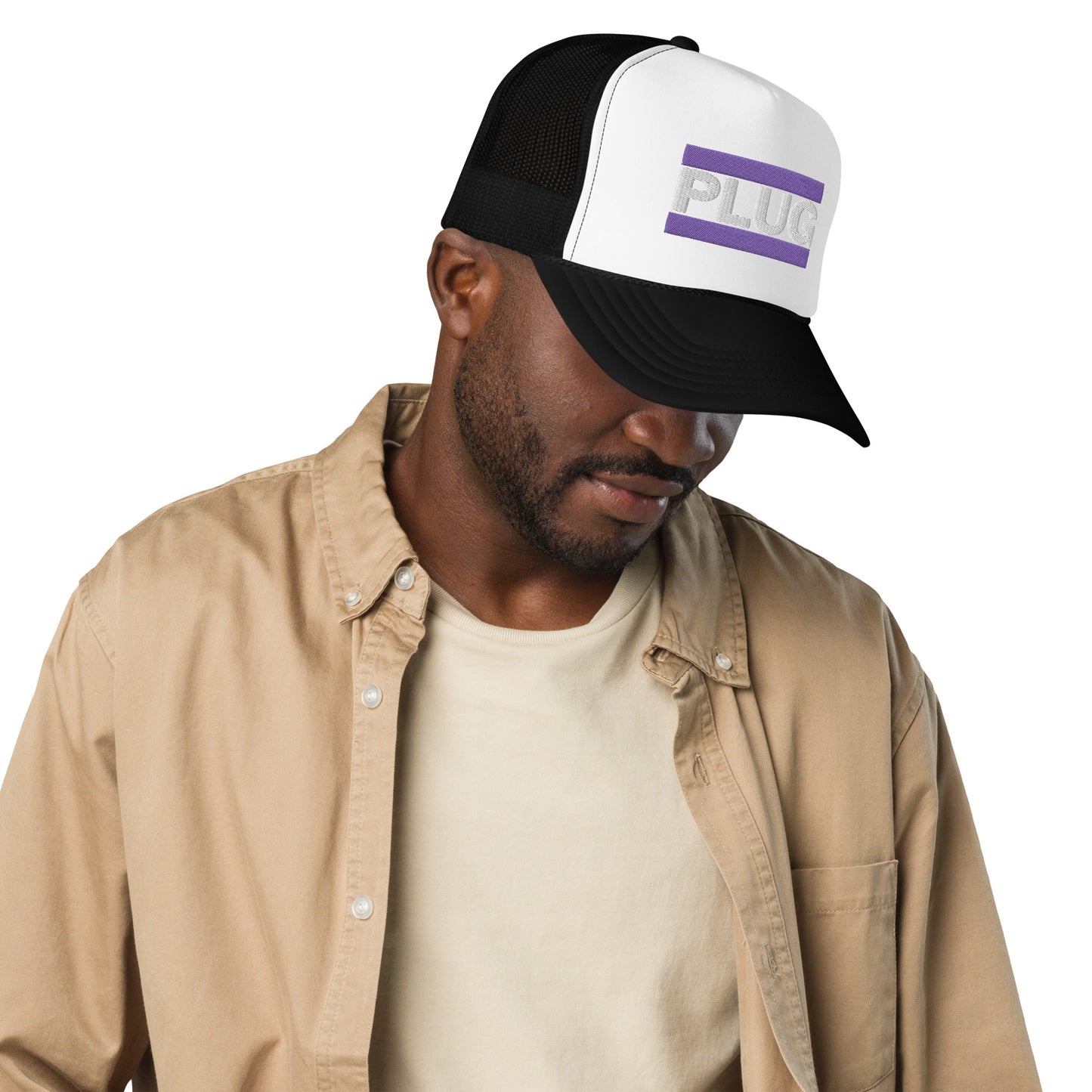 PLUG | Foam Trucker Hat | Purple Logo