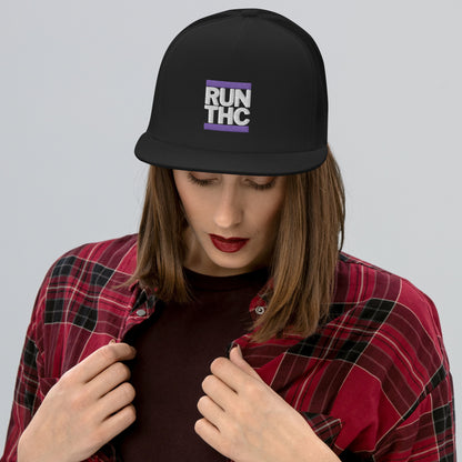 RUN THC | Trucker Hat | Snapback | Purple Embroidered Patch