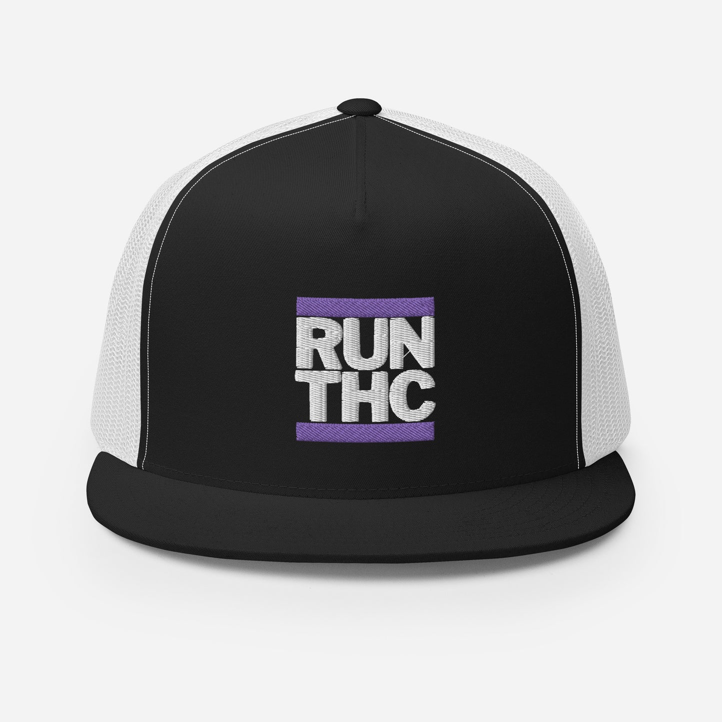 RUN THC | Trucker Hat | Snapback | Purple Embroidered Patch