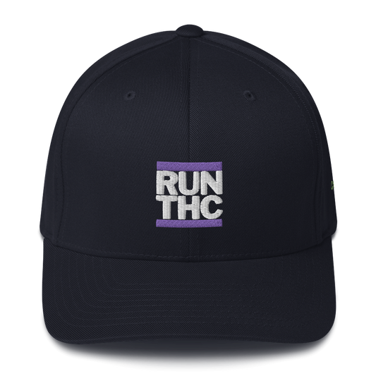 RUN THC | Flexfit Structured Hat | Purple Embroidered Patch