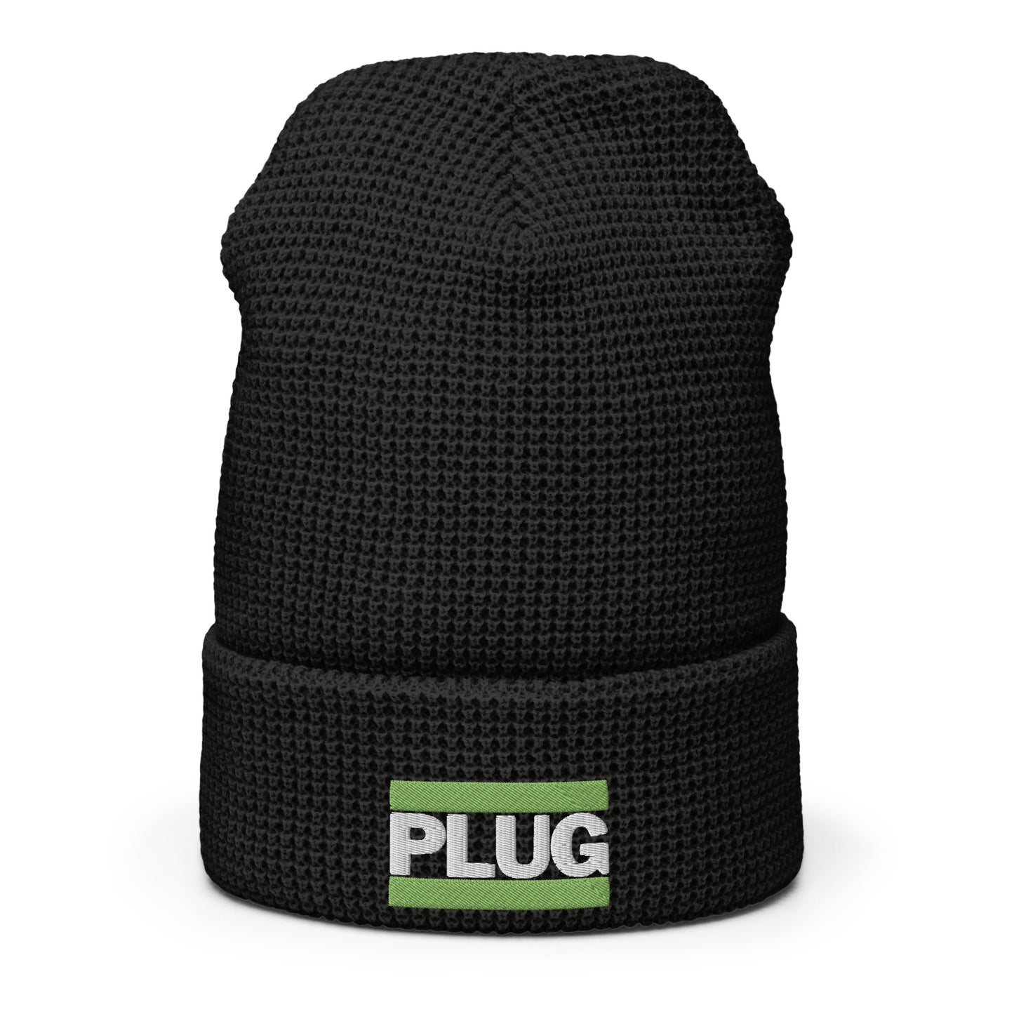 PLUG | Waffle Beanie | Green Embroidered Patch