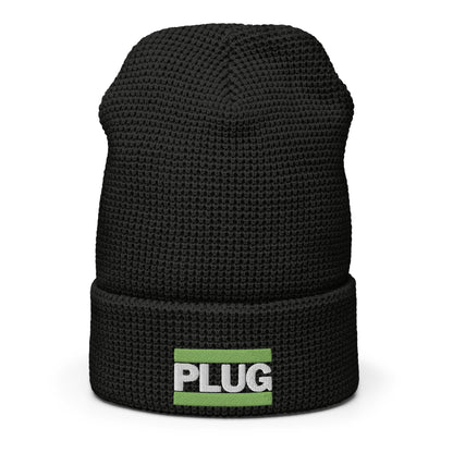 PLUG | Waffle Beanie | Green Embroidered Patch