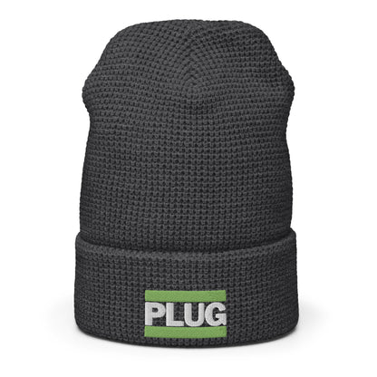 PLUG | Waffle Beanie | Green Embroidered Patch