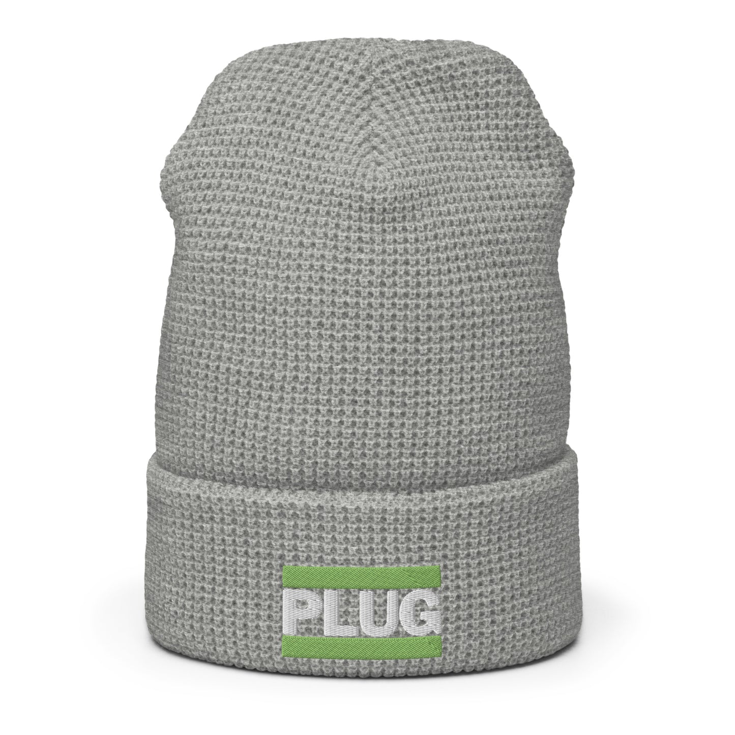 PLUG | Waffle Beanie | Green Embroidered Patch