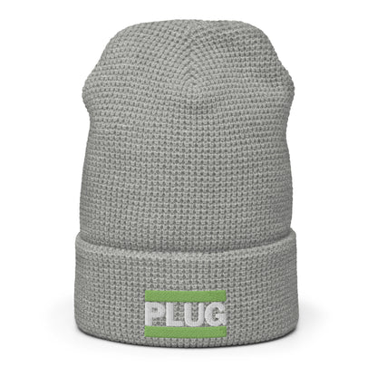 PLUG | Waffle Beanie | Green Embroidered Patch