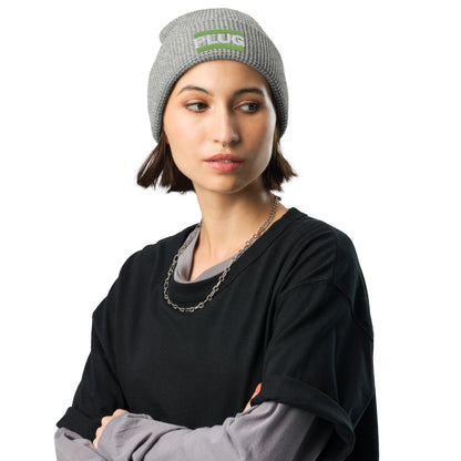 PLUG | Waffle Beanie | Green Embroidered Patch