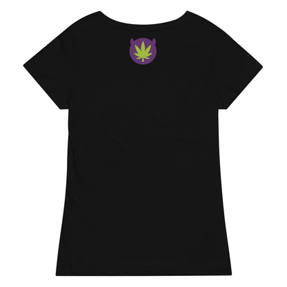 RUN THC | Women's | Basic T-Shirt | 100% Organic Cotton | Slim Fit | Green Logo