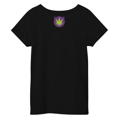 RUN THC | Women's | Basic T-Shirt | 100% Organic Cotton | Slim Fit | Green Logo